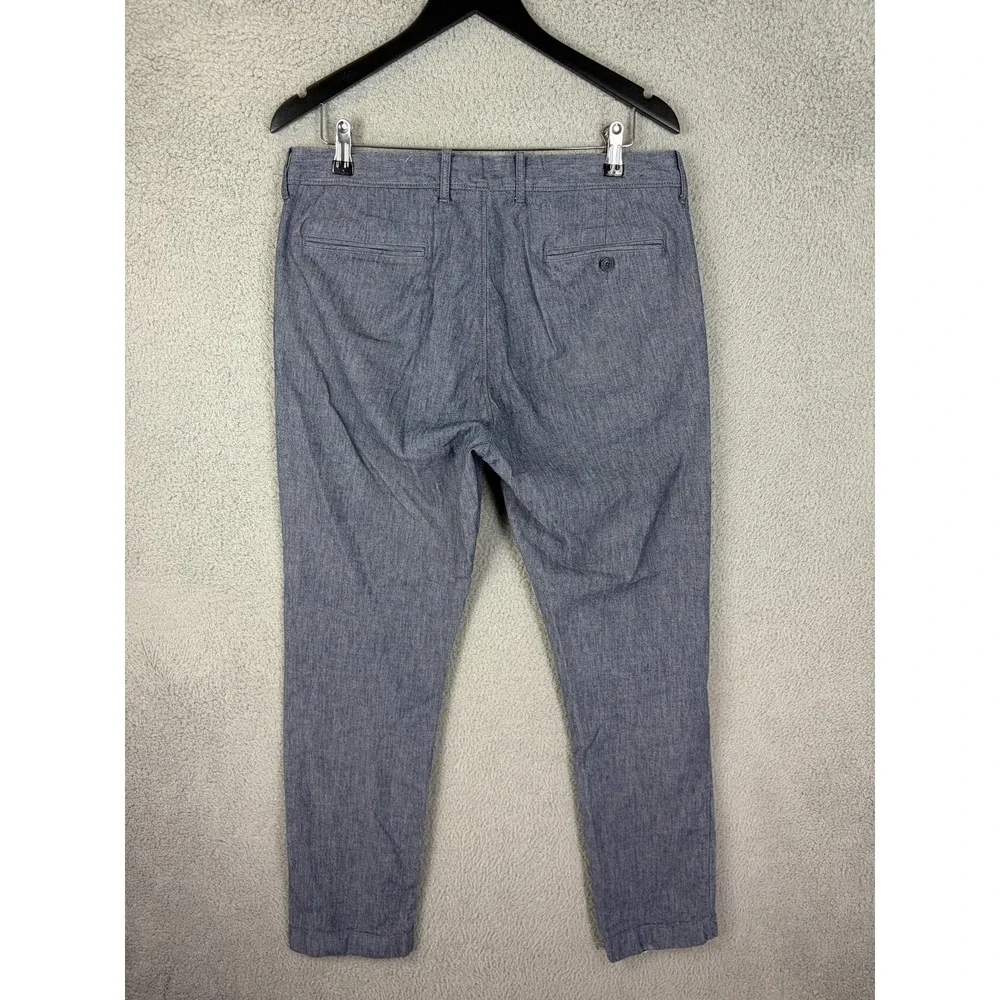 J.Crew Pants Mens 33x32 Blue 770 Slim Fit Chambray Stretch Chino Casual Office